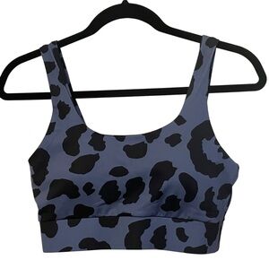 Catherine‎ Malandrino Blue Black Animal Print Sport Bra Medium NWT